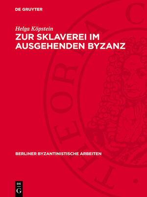 cover image of Zur Sklaverei im ausgehenden Byzanz